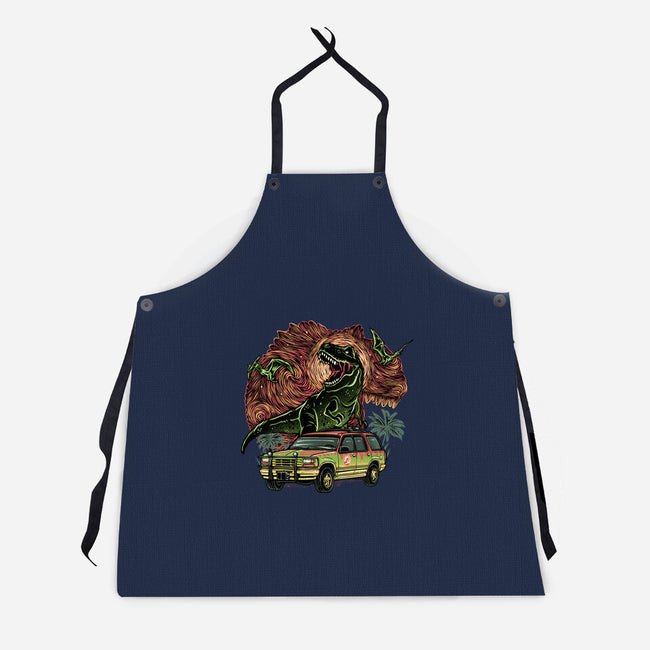 Dino Expedition-Unisex-Kitchen-Apron-glitchygorilla