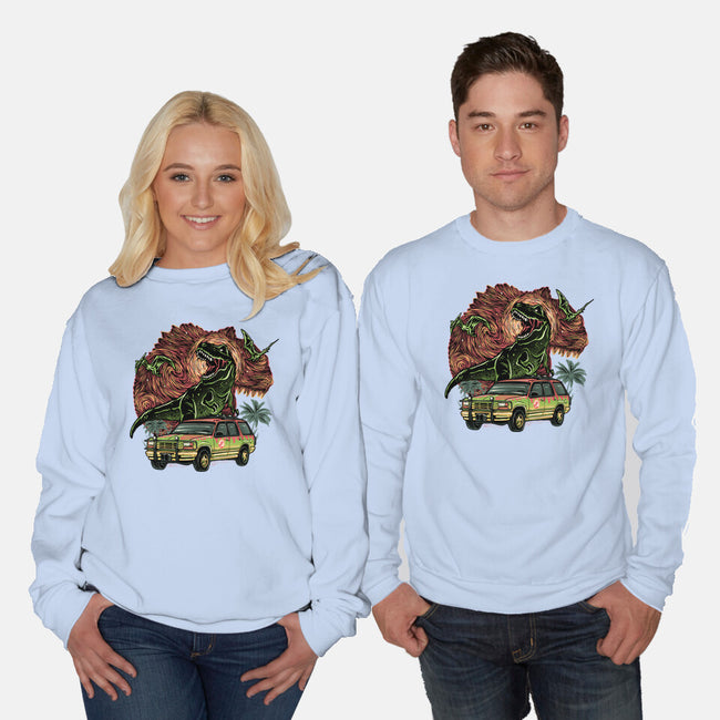 Dino Expedition-Unisex-Crew Neck-Sweatshirt-glitchygorilla