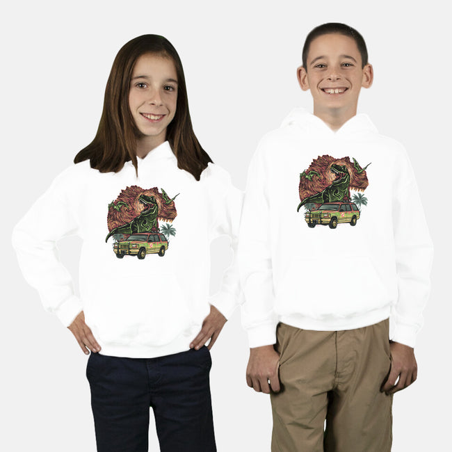 Dino Expedition-Youth-Pullover-Sweatshirt-glitchygorilla