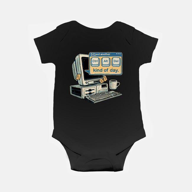 Just Another Day-Baby-Basic-Onesie-glitchygorilla