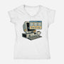 Just Another Day-Womens-V-Neck-Tee-glitchygorilla