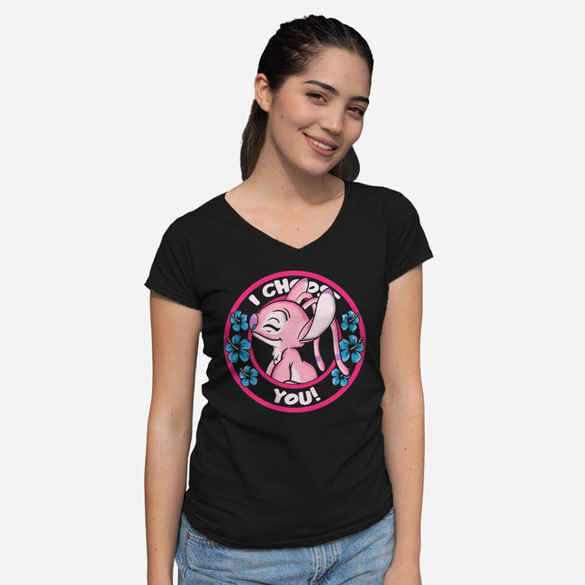 I Choose You Angel-Womens-V-Neck-Tee-turborat14