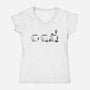 Coffee Cat Too-Womens-V-Neck-Tee-yumie