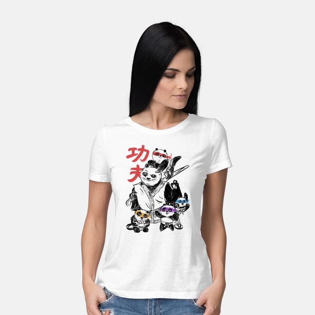 Kung Fu Panda Three-Womens-Basic-Tee-yumie