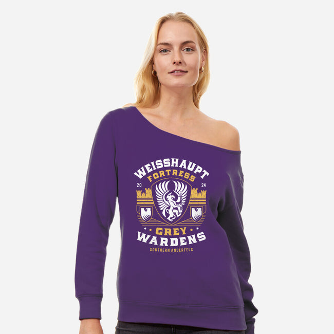 Grey Wardens Fortress Crest-Womens-Off Shoulder-Sweatshirt-LAGELANTEE