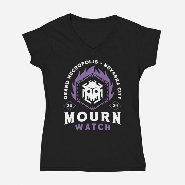 Mourn Watch Emblem-Womens-V-Neck-Tee-LAGELANTEE