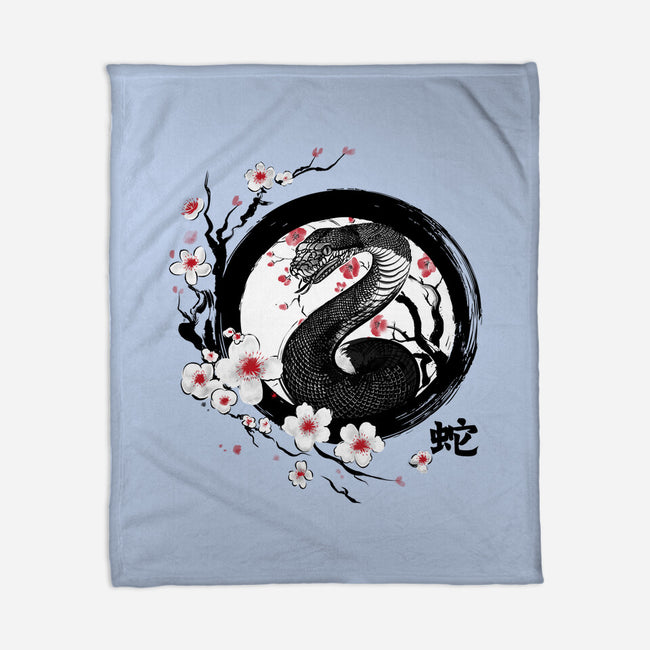 Year Of The Wood Snake-None-Fleece-Blanket-DrMonekers