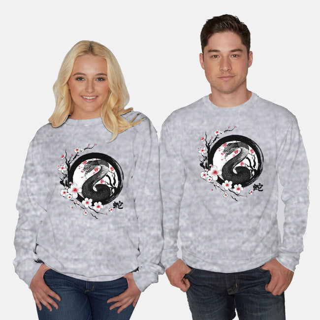 Year Of The Wood Snake-Unisex-Crew Neck-Sweatshirt-DrMonekers
