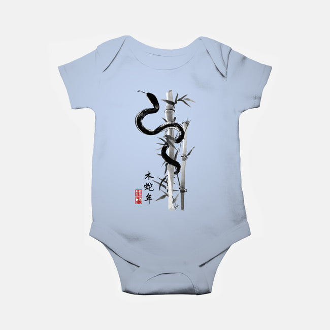 Year Of The Snake Sumi-e-Baby-Basic-Onesie-DrMonekers