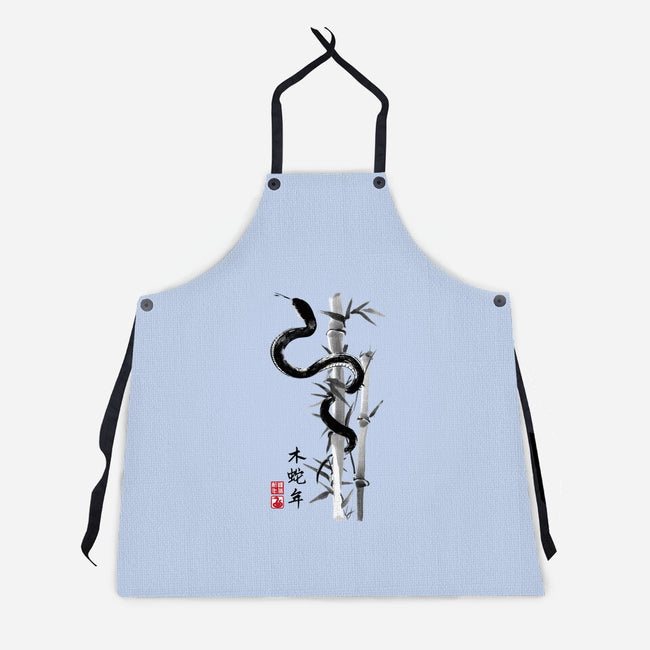 Year Of The Snake Sumi-e-Unisex-Kitchen-Apron-DrMonekers