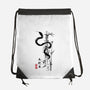 Year Of The Snake Sumi-e-None-Drawstring-Bag-DrMonekers
