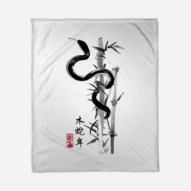 Year Of The Snake Sumi-e-None-Fleece-Blanket-DrMonekers