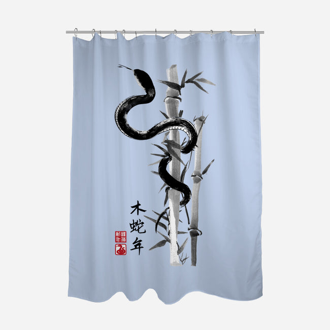 Year Of The Snake Sumi-e-None-Polyester-Shower Curtain-DrMonekers