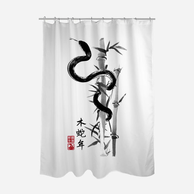 Year Of The Snake Sumi-e-None-Polyester-Shower Curtain-DrMonekers