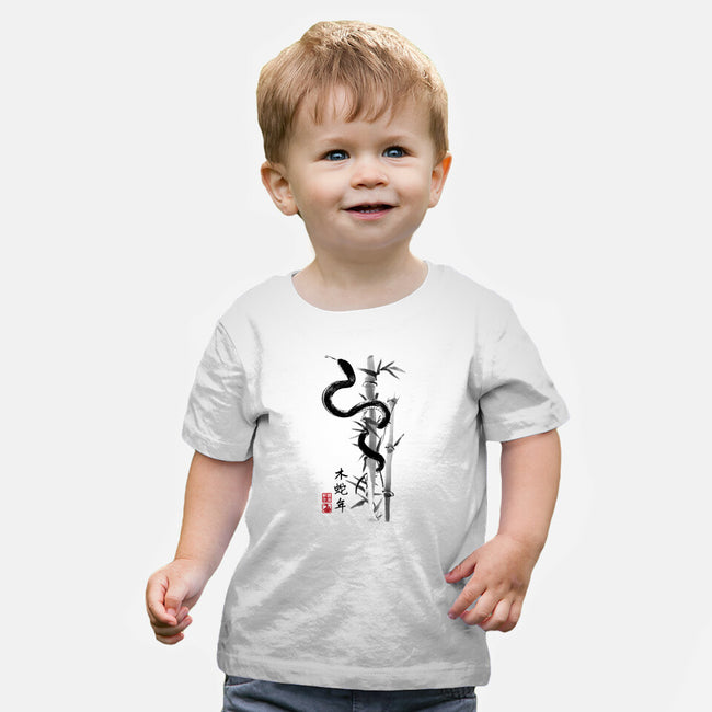 Year Of The Snake Sumi-e-Baby-Basic-Tee-DrMonekers