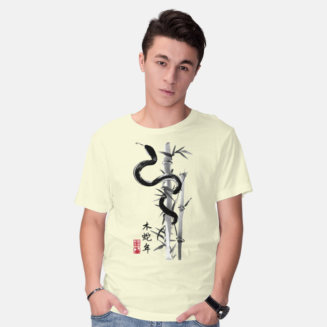 Year Of The Snake Sumi-e-Mens-Basic-Tee-DrMonekers