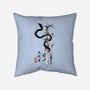 Year Of The Snake Sumi-e-None-Removable Cover w Insert-Throw Pillow-DrMonekers