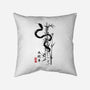 Year Of The Snake Sumi-e-None-Removable Cover w Insert-Throw Pillow-DrMonekers