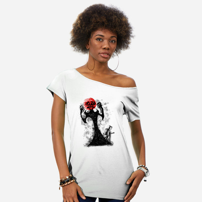 Ink Demon-Womens-Off Shoulder-Tee-nickzzarto