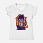 Saiyan Kid-Womens-V-Neck-Tee-rmatix