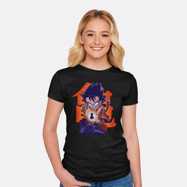 Saiyan Kid-Womens-Fitted-Tee-rmatix