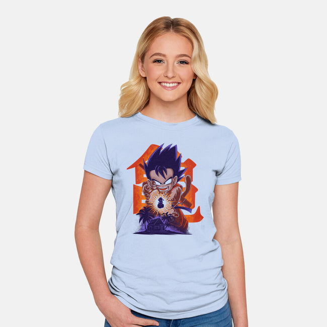 Saiyan Kid-Womens-Fitted-Tee-rmatix