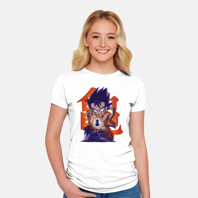 Saiyan Kid-Womens-Fitted-Tee-rmatix