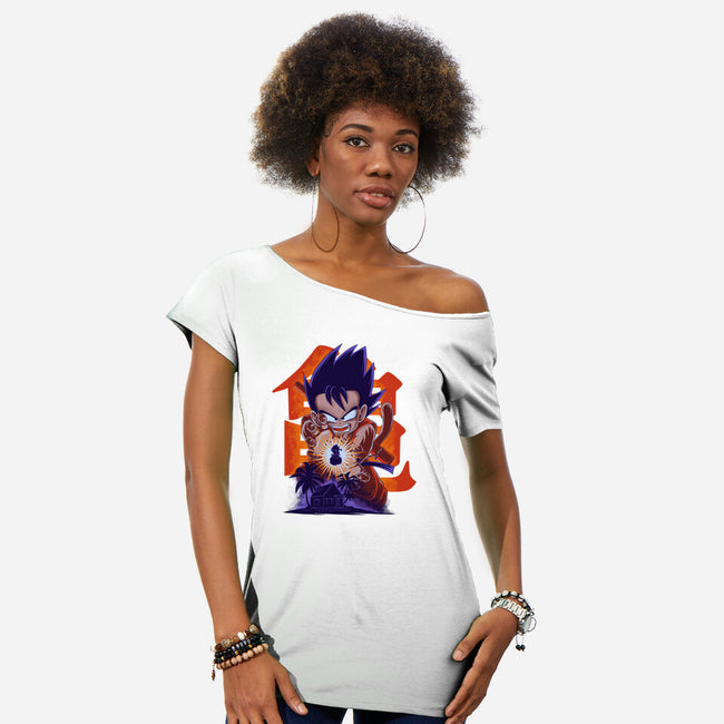 Saiyan Kid-Womens-Off Shoulder-Tee-rmatix