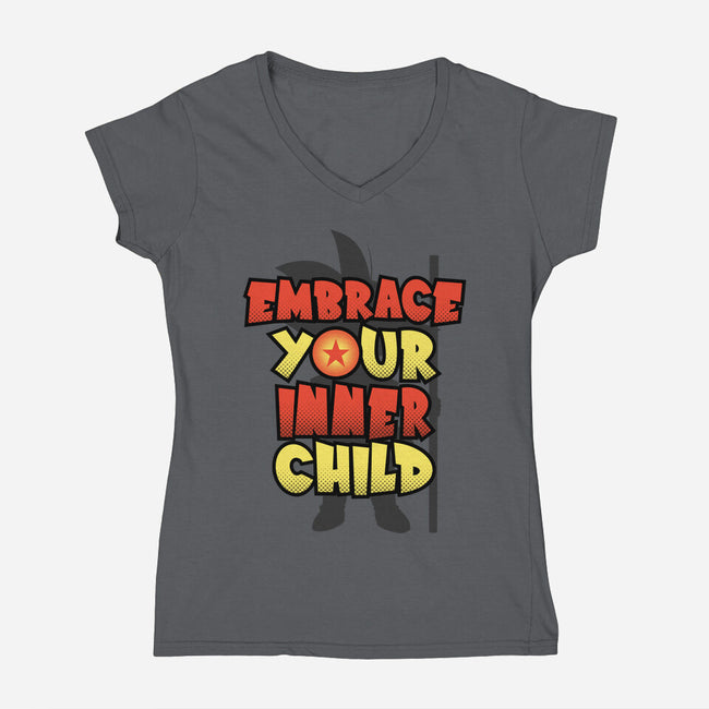 Embrace Your Inner Child-Womens-V-Neck-Tee-Boggs Nicolas