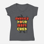 Embrace Your Inner Child-Womens-V-Neck-Tee-Boggs Nicolas
