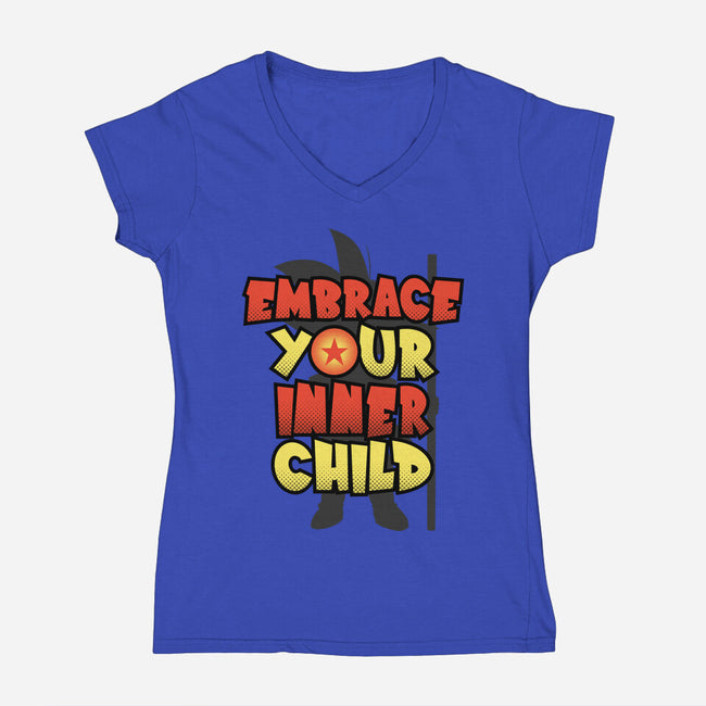 Embrace Your Inner Child-Womens-V-Neck-Tee-Boggs Nicolas
