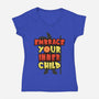 Embrace Your Inner Child-Womens-V-Neck-Tee-Boggs Nicolas