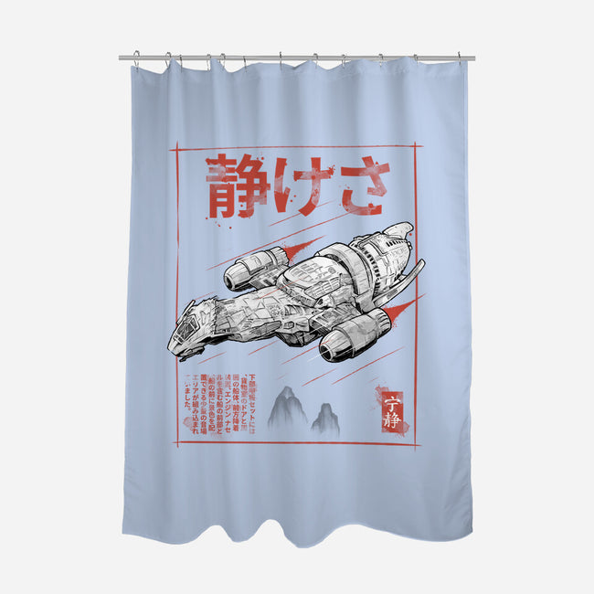 Serenity Sumi-e-None-Polyester-Shower Curtain-Astrobot Invention