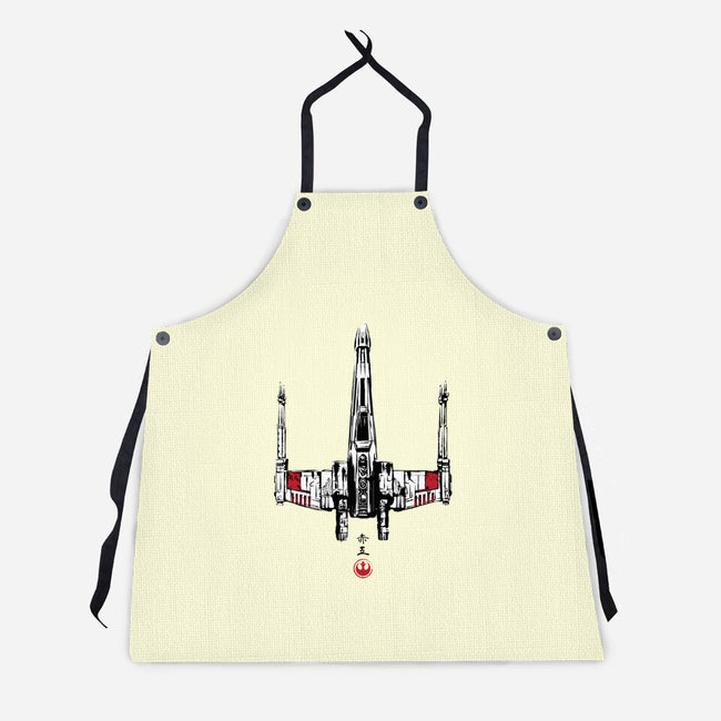 Red Five Sumi-e-Unisex-Kitchen-Apron-DrMonekers