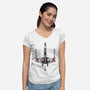 Red Five Sumi-e-Womens-V-Neck-Tee-DrMonekers