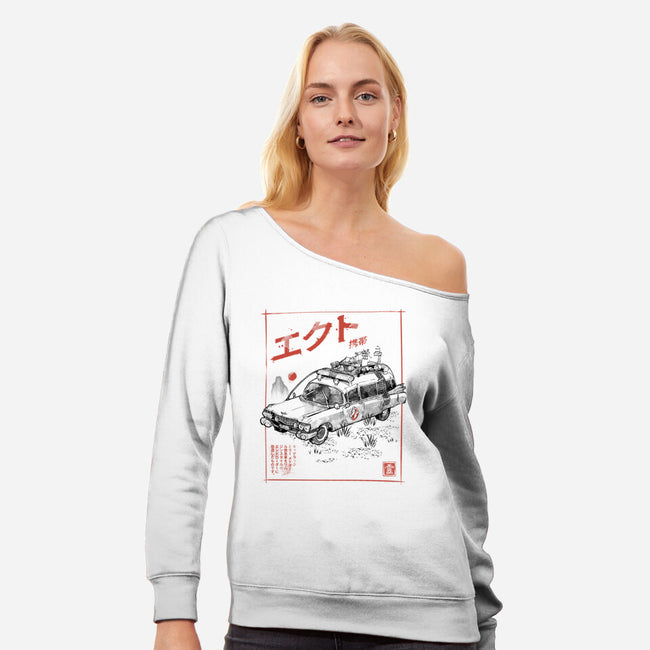 Ectomobile Sumi-e-Womens-Off Shoulder-Sweatshirt-Astrobot Invention