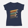 Poke Stripes-Womens-V-Neck-Tee-sebasebi