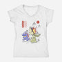 Second Gen Starter Sumi-e-Womens-V-Neck-Tee-Astrobot Invention