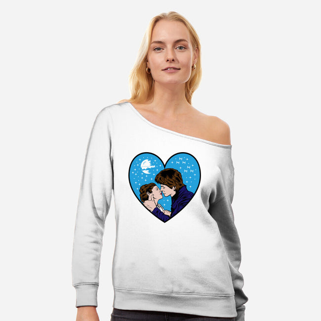 I Love You I Know-Womens-Off Shoulder-Sweatshirt-CarloJ1956