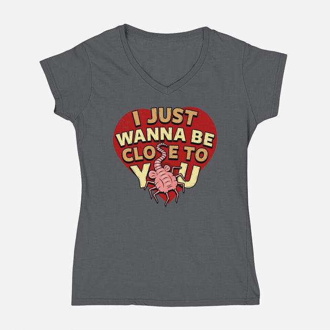 I Just Wanna Be Close To You-Womens-V-Neck-Tee-Boggs Nicolas