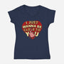 I Just Wanna Be Close To You-Womens-V-Neck-Tee-Boggs Nicolas