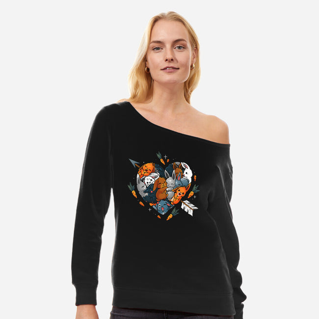 Love Rabbits-Womens-Off Shoulder-Sweatshirt-Vallina84