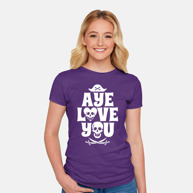 Aye Love You-Womens-Fitted-Tee-Boggs Nicolas