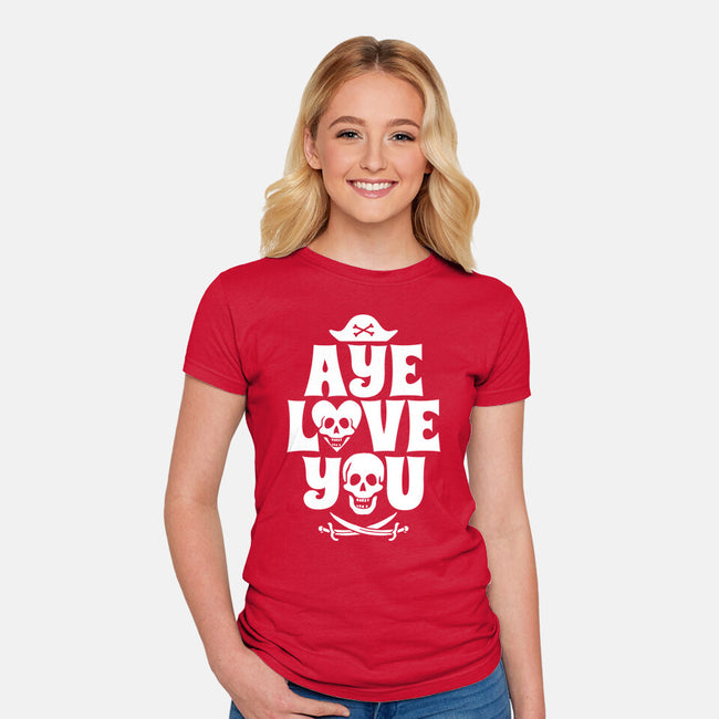 Aye Love You-Womens-Fitted-Tee-Boggs Nicolas