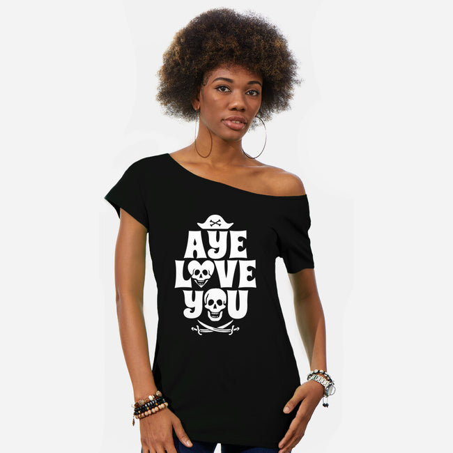 Aye Love You-Womens-Off Shoulder-Tee-Boggs Nicolas