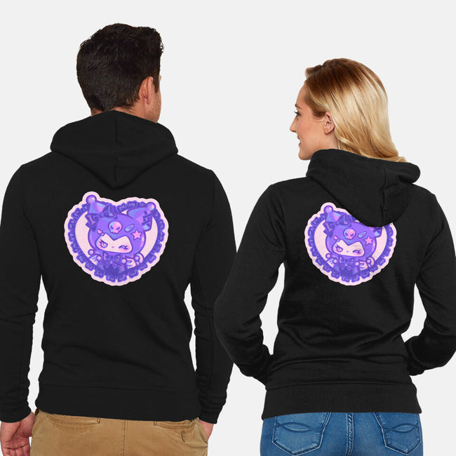 Love Kuromi-Unisex-Zip-Up-Sweatshirt-Panchi Art