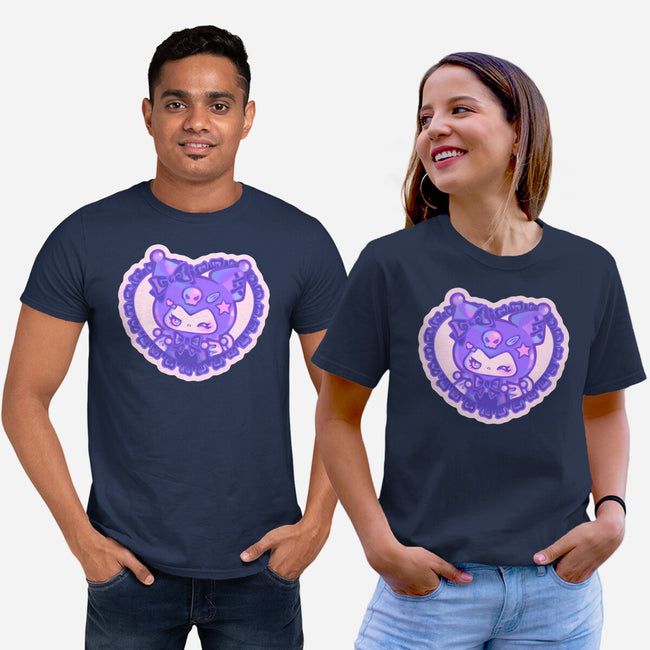 Love Kuromi-Unisex-Basic-Tee-Panchi Art