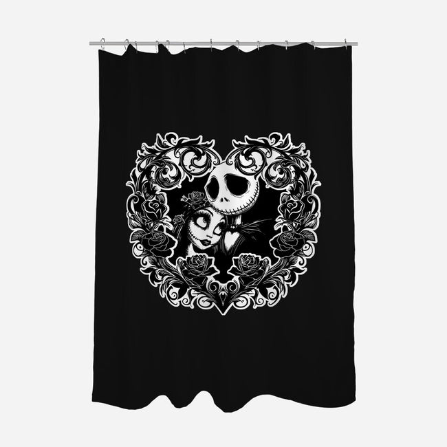 Jack And Sally Love Birds-None-Polyester-Shower Curtain-Superblitz