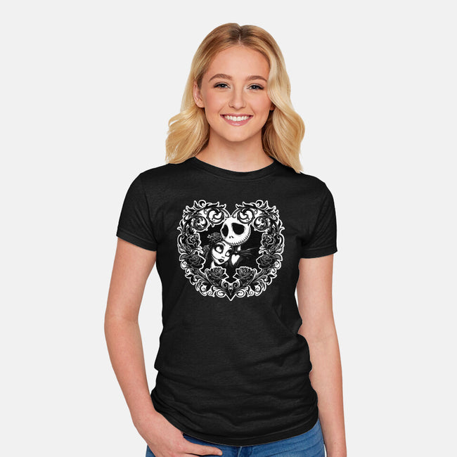 Jack And Sally Love Birds-Womens-Fitted-Tee-Superblitz