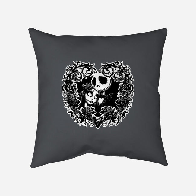 Jack And Sally Love Birds-None-Removable Cover w Insert-Throw Pillow-Superblitz